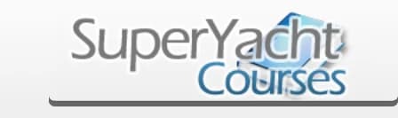 The original SuperyachtCourses.com logo — a blue swoosh mark next to the wordmark in a rounded grey box